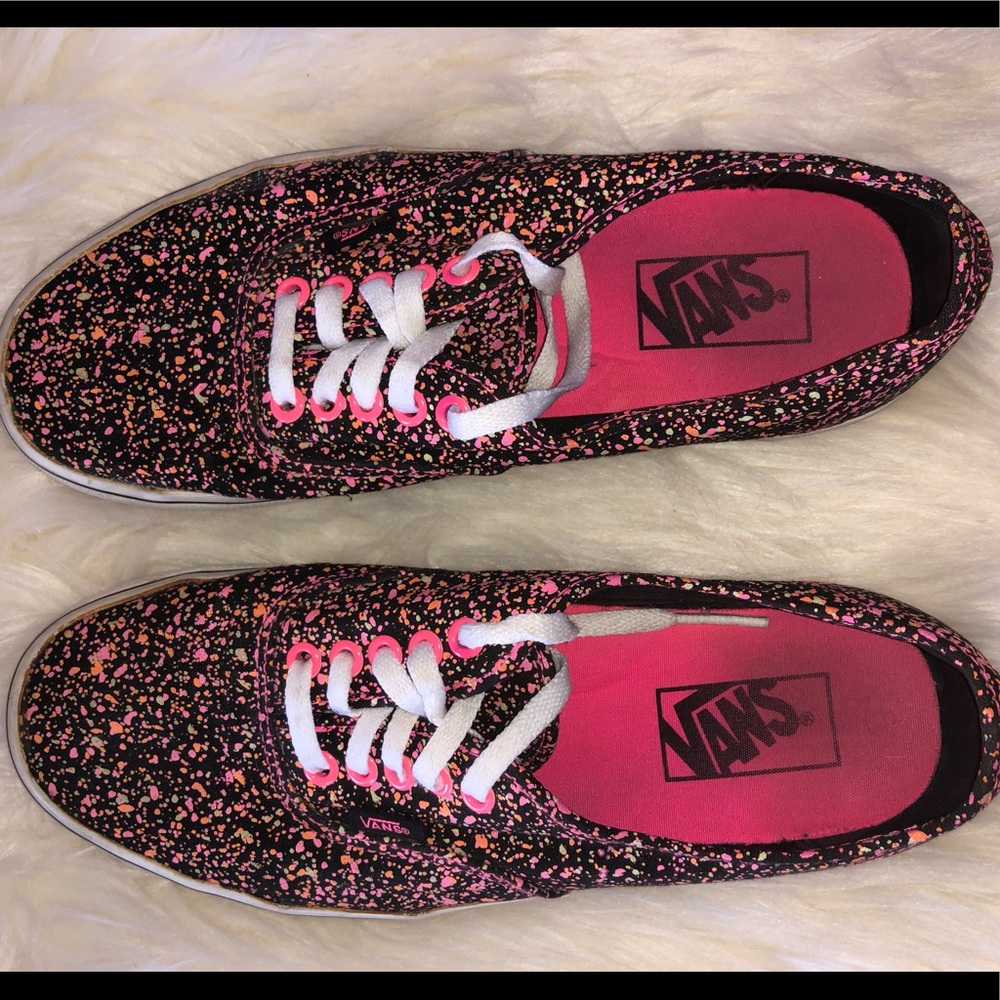 Women’s Neon and Black Glow in Dark Vans Low